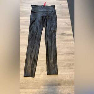 SPANX Black High-Waist Leggings with Red Tag